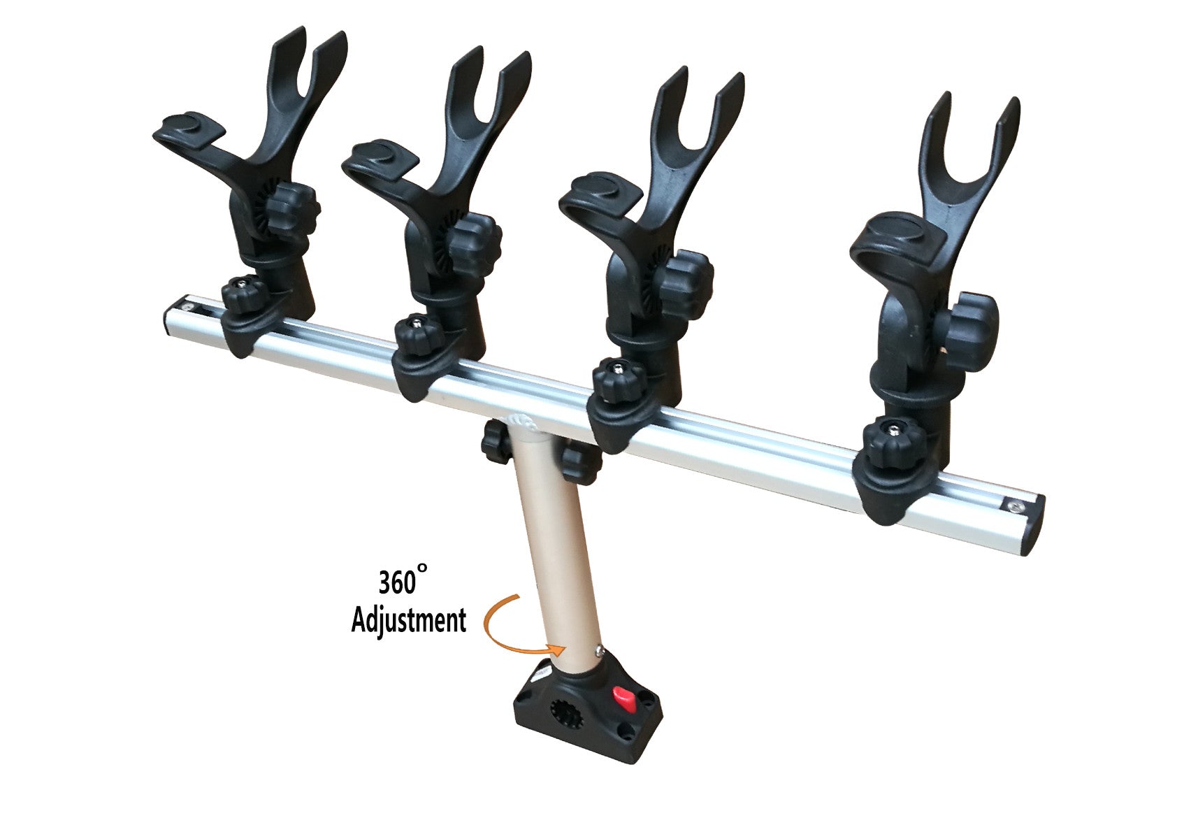 Brocraft Baitcaster/Spinning Rod Holder With Kayak Track Mount - Low Profile Fishing Rod Holder For Track Systems
