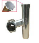 Brocraft Boat T-TOP Rod Holder/Clamp-On Rod Holder - Silver Aluminum - Horizontal Mount - Fits 1" to 2" O.D. Pipe