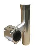 Brocraft Boat T-TOP Rod Holder/Clamp-On Rod Holder - Silver Aluminum - Horizontal Mount - Fits 1" to 2" O.D. Pipe