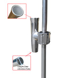 Brocraft Boat T-TOP Rod Holder/Clamp-On Rod Holder - Silver Aluminum - Degree Adjustable - Fits 1" to 2" O.D. Pipe