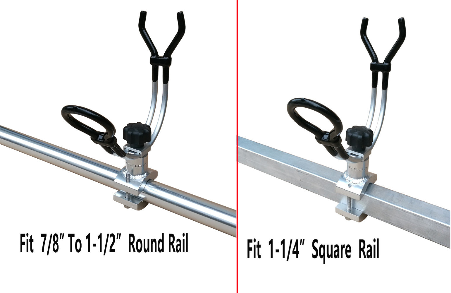 Brocraft Aluminum Rail Mount Clamp on Rod Holder/Pontoon Boat Square Mount Rod Holder