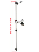 Brocraft Telescopic Transducer Pole for 90 Degree Boat Gunnel Track System/Versatrack Track Bracket/ 90 Degree Lund Sport Track Bracket