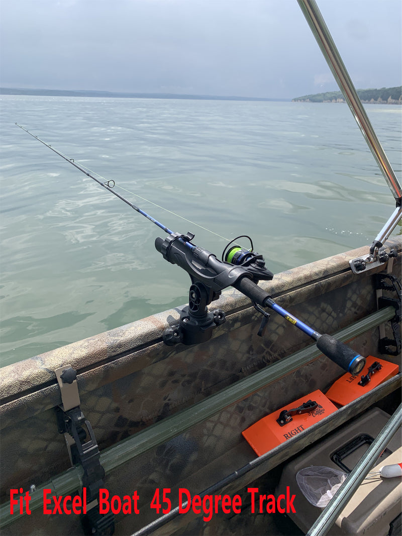 Brocraft Power Lock Rod Holder for Lund Boat Sport Track/Lund Boat Rod Holder G3 Boat Rod Holder 45 Degree Track System