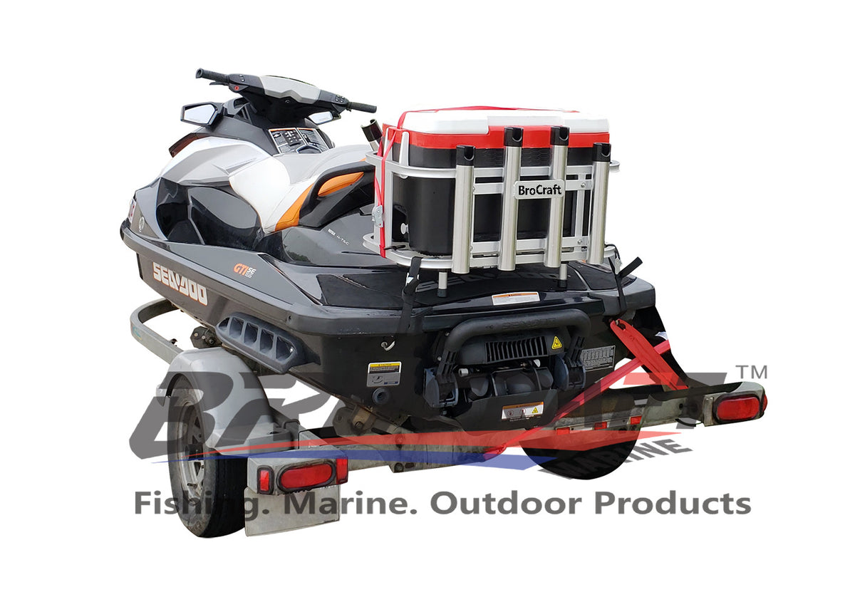 Brocraft Jet Ski Aluminum Fishing Rod Rack Cooler Holder Combo with