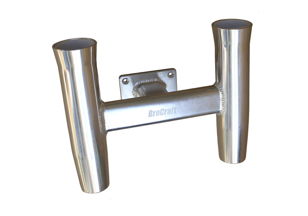Transom Rod Rack Brocraft Aluminum 2 Rod Holder/Transom Mounted/Wall Mount Rod Holder