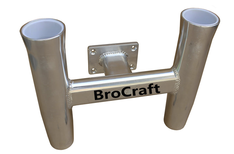 Brocraft Aluminum 2 Rod Holder/Transom Mounted/Wall Mount Rod Holder -90 Degree