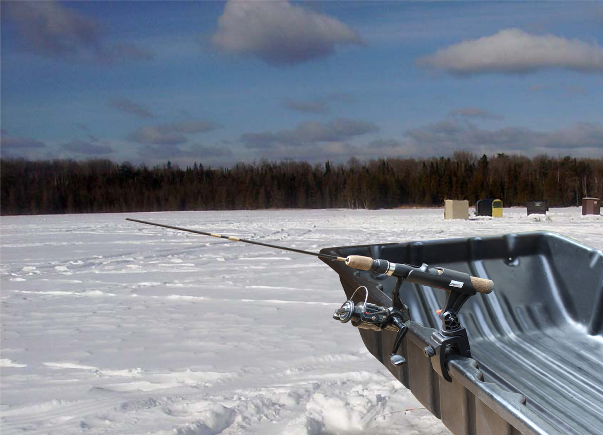 Brocraft Ice Fishing Bucket Rod Holder/Ice Fishing Shelter Rod Holder/Ice Fishing sled Rod Holder