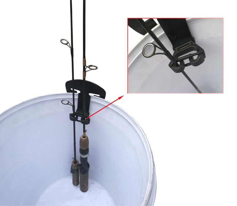 Brocraft Ice Fishing Bucket Rod Storage Organizer/ICE Fishing Bucket Rod Holder/Holds 2 Fishing Rods