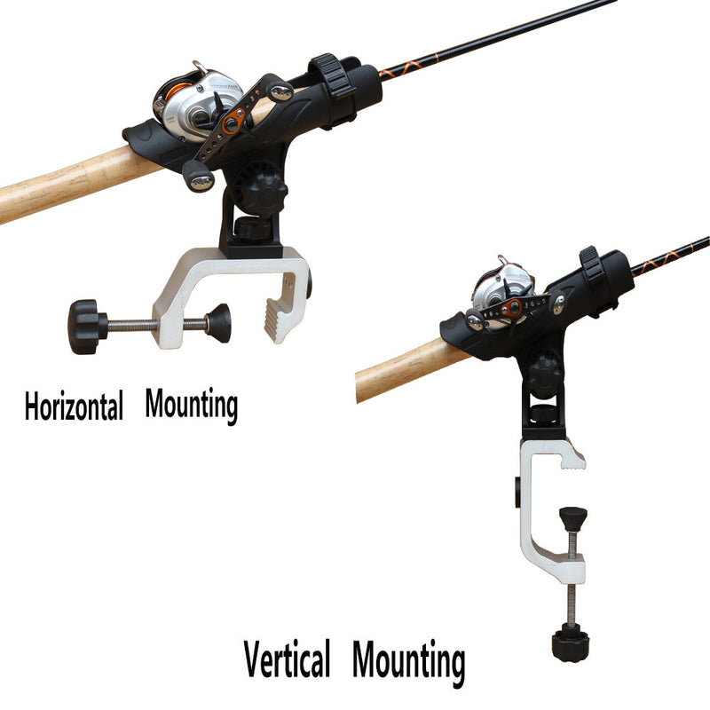 Brocraft Power Lock Fully Adjustable Rod Holder with Aluminum Universal Clamp/Jon Boat Rod Holder