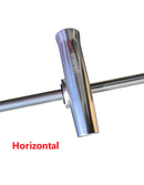Brocraft Boat T-TOP Rod Holder/Clamp-On Rod Holder - Silver Aluminum - Degree Adjustable - Fits 1" to 2" O.D. Pipe