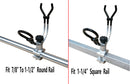 Brocraft Aluminum Rail Mount Clamp on Rod Holder/Pontoon Boat Square Mount Rod Holder