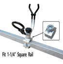 Brocraft Aluminum Rail Mount Clamp on Rod Holder/Pontoon Boat Square Mount Rod Holder