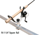 Brocraft Aluminum Rail Mount Clamp on Rod Holder/Pontoon Boat Square Mount Rod Holder
