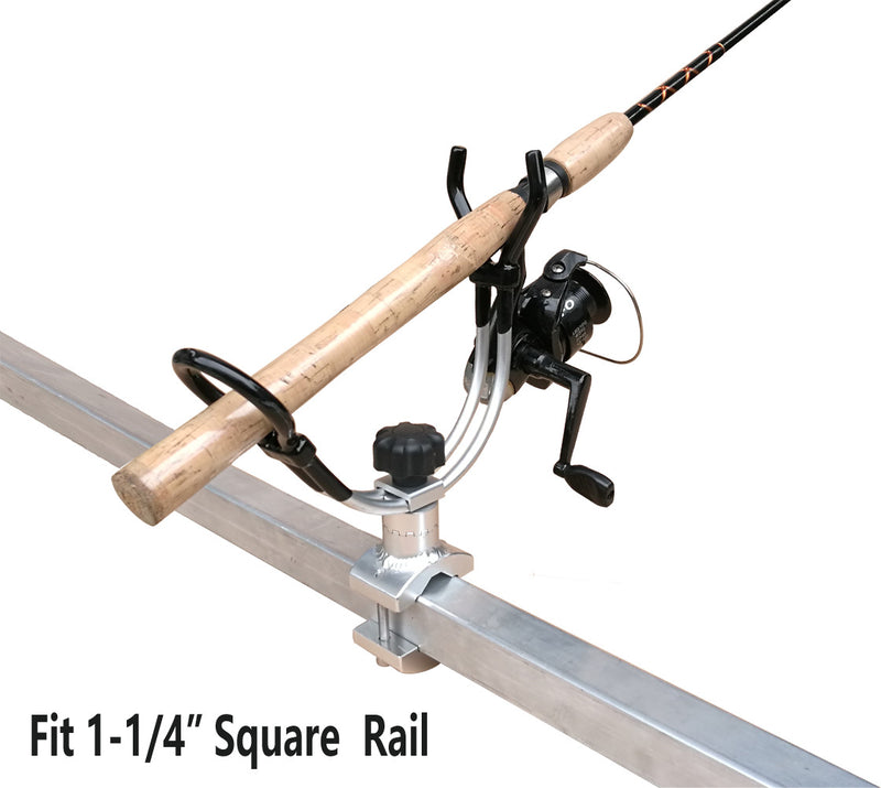 Brocraft Aluminum Rail Mount Clamp on Rod Holder/Pontoon Boat Square M