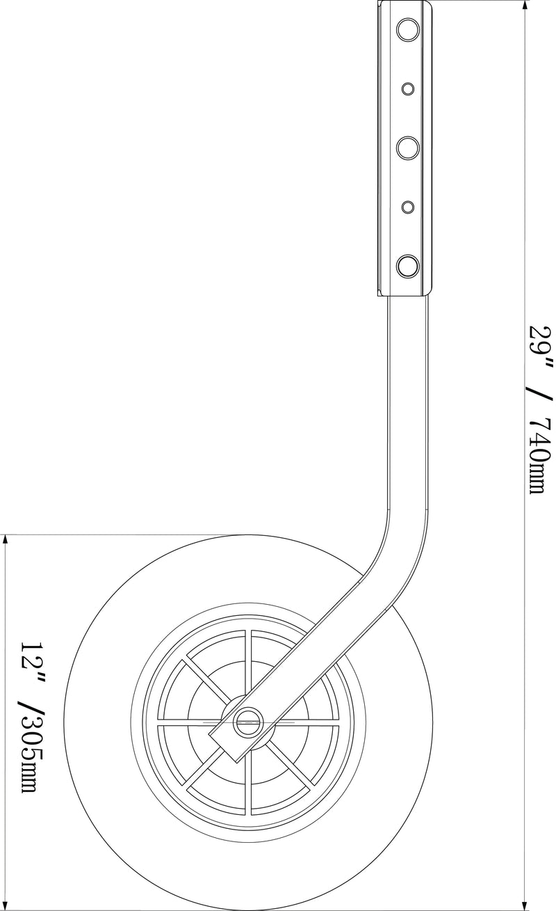 Brocraft Boat Launching Wheels/Boat Launching Dolly 12" Wheels for Inflatable Boats & Aluminum Boats